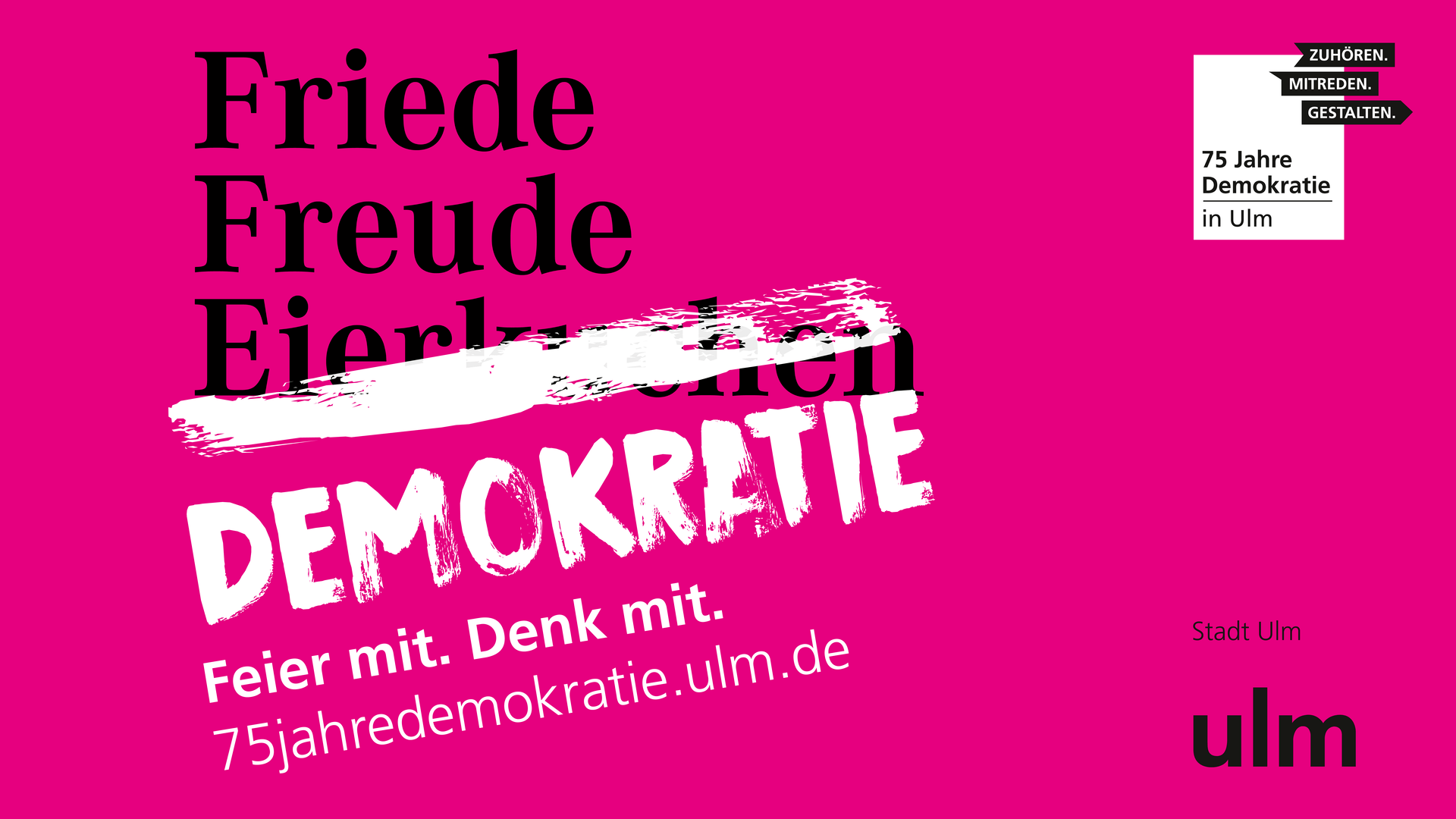 Slogan Friede Freude Eierkuchen/Demokratie